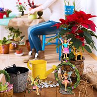 Miniature Fée Figurines de Jardin avec Accessoires Balançoire Lot de 6 pièces