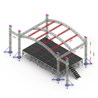 Sistema de Estructura de Truss para Cabina de DJ, 290*290 mm, Negro, Techo Curvo en Forma de Arco, Estructura de Aluminio, Truss para Eventos, Truss Circular para Exteriores