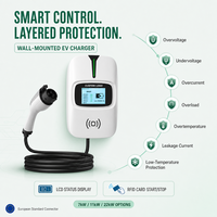 Meilleures ventes - Chargeur mural pour véhicule électrique de type 2 7 kW ZDC002 certifié CE, démarrage RFID, contrôle par application OCPP, maison intelligente, 110 V/220 V, niveau 2