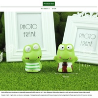 Poupée en herbe DIY, pots de plantes uniques en forme de grenouille, artisanat végétal créatif, cadeau, micro-pot en céramique, logo imprimé grenouille en couple