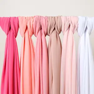 Chất Lượng Cao Đồng Bằng Ả Rập Dubai Thổ Nhĩ Kỳ Accessoires Hồi Giáo Lụa Chiffon Khăn Choàng Hijab Cho Phụ Nữ