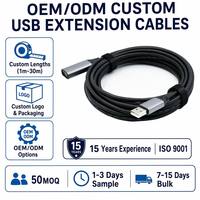 Câble d'extension USB 2.0 actif LUNG KAY, USB-A mâle vers femelle, amplificateur de signal, câble de données longue distance pour ordinateur, imprimante