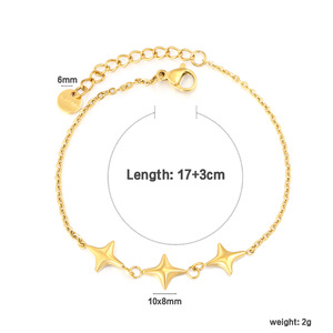 Bracelet en alliage de zinc à motif d'étoile avec zircone cubique pour femme, bijoux cadeau - Product Image 5