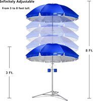 Parasol portable léger et réglable pour patio et plage avec base trépied (bleu)