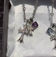 Collier pendentif croix gothique, collier ras du cou à franges multicouches pour femmes, style grunge audacieux