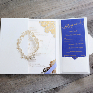 Trung Quốc Nhà Sản Xuất Thanh Lịch Thẻ Bìa Cứng Sang Trọng Lời Mời Đám Cưới Với Tùy Chỉnh In Ấn - Product Image 1