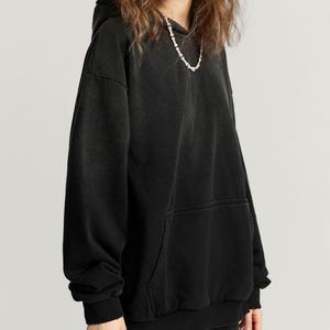 Sudadera con capucha unisex de punto grueso forrada para invierno, estilo urbano, con efecto desgastado, de alta calidad, personalizada para fabricantes, modelo Monkey - Product Image 6