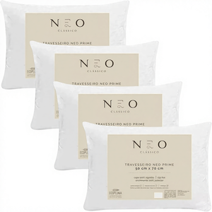 Kit 4 pièces <span class=keywords><strong>Oreiller</strong></span> Panda Chat Neo Prime Ecoplum Fil 50x70cm Doux Anti-allergique Anti-acariens Lavable Percal 100% Coton (2 - Product Image 1