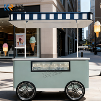 Mobiele gelato-ijsverkoopapparatuur met displayvriezer, commerciële ijslolly-verkoopkar voor straat- en buitenevenementen
