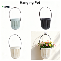 Pot de fleurs suspendu double couche en plastique à double compartiment, auto-arrosant, pour décoration murale intérieure