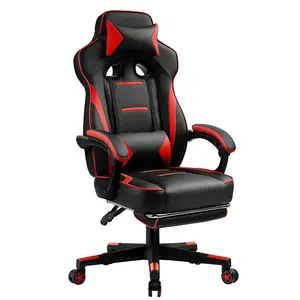 Бесплатный образец Silla De Escritorio Gamer Colombia комфорт отличное широкое сиденье Красный игровой стул для видеоигр с колонками для ног