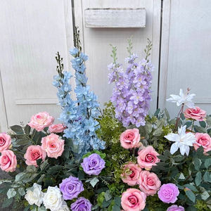 Monet Flores do Jardim Primavera Artificial Floral Ball Runner Arch, Janela Layout Paisagem Roxa Simulação Flor Artificial - Product Image 6