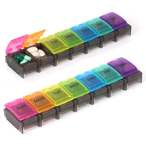 SUNSHING Rainbow Color <b>7</b> Day Weekly Pill Container Customizable <b>Tablet</b> Organizer Portable Travel Empty Vitamin Supplements Box - Product Image 6
