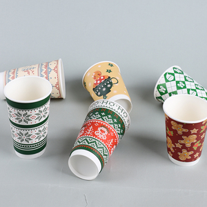 Bán Buôn Tùy Chỉnh Chất Lượng Cao Phân Hủy Sinh Học Cà Phê Trà Cốc Giấy Bên Ly Duy Nhất OEM ODM Giáng Sinh Thực Phẩm Đồ Uống Bao Bì - Product Image 2