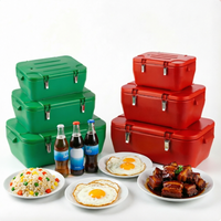 Lot de 3 boîtes isothermes rectangulaires en acier inoxydable 20L, 23L, 40L – Conteneurs réfrigérés pour fruits de mer et aliments chauds