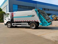Camion compacteur de déchets Dongfeng, petit modèle 4x2, 10 m, diesel, boîte de vitesses manuelle, compression hydraulique