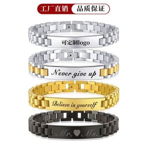 <span class=keywords><strong>Bracciale</strong></span> Curvo in Acciaio Inossidabile di Lusso Best Seller, <span class=keywords><strong>con</strong></span> Barra per Incisione, Cinturino in Metallo Personalizzabile - Product Image 2