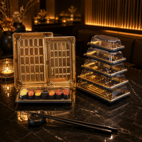 Fabricant chinois de haute qualité, nouvelle tendance: boîte élégante noire et dorée pour les sushis, idéale pour l’expédition