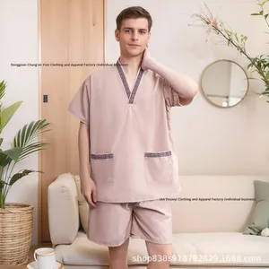 ชุดนอน<span class=keywords><strong>คู่รัก</strong></span>แฟชั่นพรีเมียม<span class=keywords><strong>ส</strong></span>ำหรับฤดูร้อน - ชุดเ<span class=keywords><strong>ส</strong></span>ื้อคลุมเนื้อนุ่มแบบยูนิเซ็กซ์ พร้อมงานปักด้วยเครื่องจักร <span class=keywords><strong>ส</strong></span>ำหรับใช้ใน<span class=keywords><strong>ส</strong></span><span class=keywords><strong>ปา</strong></span>และซาวน่า - Product Image 6