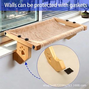 Lit suspendu pour chat en bois massif, pour chevet, rebord de fenêtre, balcon, fenêtre, lit pour chat de compagnie, lit suspendu pour chat - Product Image 3