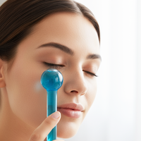 Globes de glace en verre de haute qualité pour massage facial, couleur et logo personnalisés, modèle BP-384, remplacement direct du fabricant, en vente
