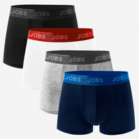 Caleçon Boxer Homme Taille Mi-Haute en Coton Tricoté Respirant Écologique avec Logo Personnalisé Marque Privée Blanc