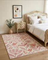 Tapis en laine et fourrure 0113 pour salon moderne de luxe, vert rouille beige, design abstrait artistique tufté, doux, moelleux, antidérapant, adapté aux animaux domestiques