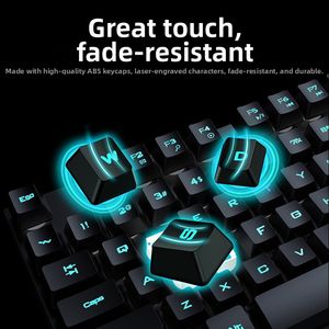 Проводной игровой набор: механическая клавиатура и мышь, эргономичные ABS-клавиши, прочные, не выцветающие, с RGB-подсветкой, 104 клавиши, белый/радужный, в наличии, 1600 - Product Image 2