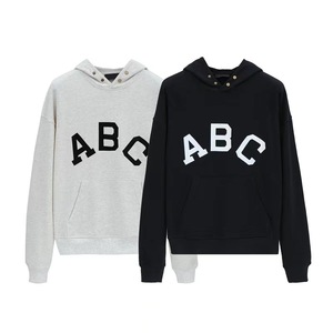 Chaqueta con capucha con forro polar de ganchillo Unisex de la marca de <span class=keywords><strong>moda</strong></span> Letras <span class=keywords><strong>ABC</strong></span> esenciales de doble línea para la temporada de invierno transfronteriza - Product Image 1