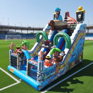 Château gonflable pour enfants, toboggan et château gonflable pirate, parc pirate gonflable, toboggan à obstacles gonflable - Product Image 1