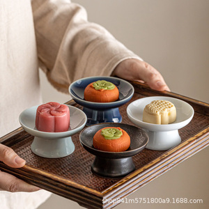 Plato de cerámica redondo de porcelana, plato pequeño para té, aperitivos y ofrendas - Product Image 4