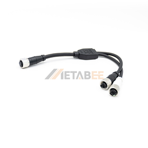 Cable Adaptador Divisor en Y M12 de 8 Pines con Código A Hembra a 2x M12 de 4 Pines Hembra, Conjunto de Cables Dobles para Distribución de Señales de E/S - Product Image 1