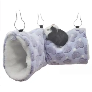 Hamster asılı Pet kedi tünelleri toptan fiyat Pet yuva peluş tünel dayanıklı kış sıcak kedi oyun tünelleri