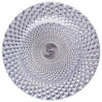 Plaques de présentation en plastique de 13 pouces Fournisseur de mariage populaire sous une assiette de 33cm 13 pouces Plastique rond galvanisé argent et or de haute qualité
