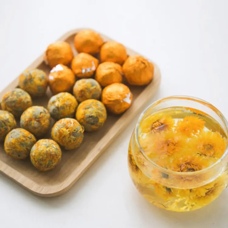 Fiori secchi naturali assortiti palla Blooming tea Private label mini size flower ball tea