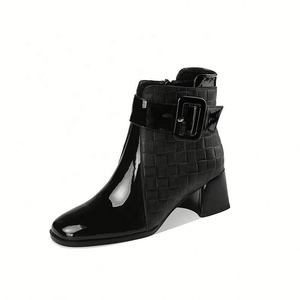 Stivaletti da <span class=keywords><strong>Donna</strong></span> con <span class=keywords><strong>Tacco</strong></span> Alto 2026, Stile Coreano, Punta Tonda, <span class=keywords><strong>Scarpe</strong></span> Invernali alla Moda - Product Image 5