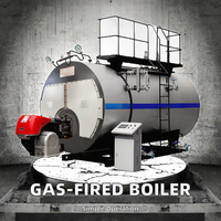 Ketel Uap Industri Otomatis 1-20 Ton Berbahan Bakar Minyak/Gas Desain Tabung Api Horizontal Tekanan Rendah Kelas A Terkendali PLC