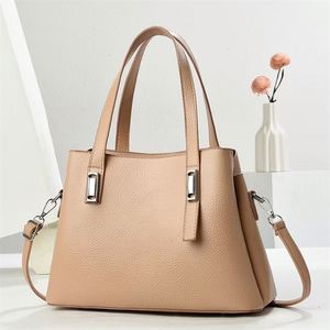 Minimalist Style Plain Color Tote Bags Lady's PU Leather Handbag for Gift - Product Image 3