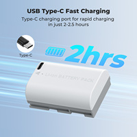 K&F Concept Cocok untuk Canon EOS 90D, 80D, 70D, Baterai Kamera Canon LP-E6NH Kapasitas Tinggi 2-Pack Pengisian Cepat Tipe-C 2600mAh
