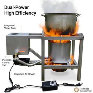 Poêle à huile usagée multi-combustible avec souffleur réglable pour cuisson extérieure, camping et chauffage d'atelier - Product Image 5