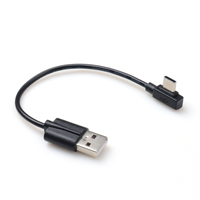 Câble USB-A vers Type-C à angle droit 3A à charge rapide avec conducteurs en cuivre pur et gaine en PVC pour ordinateur et appareil photo