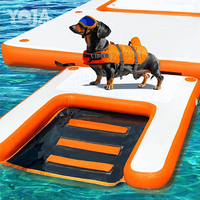 Rampe de bateau gonflable pour chien avec marches d'accès à l'eau, utilisation commerciale en extérieur, matériau PVC