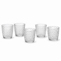 Verre texturé gaufré multi-usages, porte-bougie en verre transparent pour décoration intérieure, centre de table de mariage, cadeau
