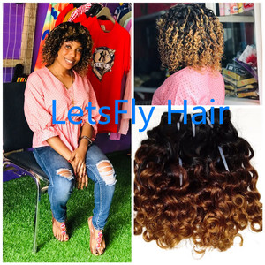 Extensions de cheveux brésiliens en gros Letsfly Factory, tissage de cheveux ondulés bouclés roses, noir et couleur 1B/30 - Product Image 3