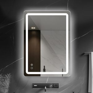 Bathroom <b>Mirror</b> 50 70cm <b>LED</b> <b>Light</b> Anti-Fog Smart Wall <b>Mirror</b> With Touch Switch Modern Design Vertical Horizontal Installation - Product Image 3
