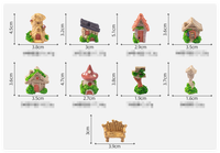 Fées miniatures bienvenue fée jardin Kit résine chaise souche d'arbre champignon panneaux routiers boîte aux lettres pierre 3D maison mignon Kawaii Figure
