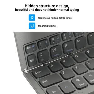 Mini Foldable Bluetooth Wireless Keyboard Rechargeable Standby Time 100 Days Keyboard For Phone Pad Laptop