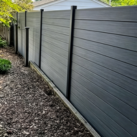 Panneaux de clôture extérieurs modernes de luxe en WPC, étanches, en composite bois-plastique, pour jardin, avec poteaux en aluminium, pour cour arrière