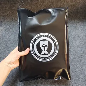 구식 포장 가방, 블랙 컬러 가방 방수 내구성 지퍼 가방 PVC 반지 청바지/티셔츠/후드
