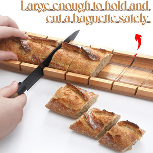 Tre Baguettes rãnh cắt hướng dẫn mitred bánh mì Board <span class=keywords><strong>Slicer</strong></span> đồ dùng nhà bếp bền vững xử lý cho tự chế - Product Image 3
